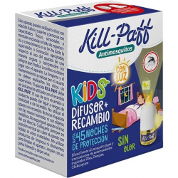 Chollo - Kill-Paff Kids insecticida antimosquitos eléctrico Difusor + Recambio 45 noches
