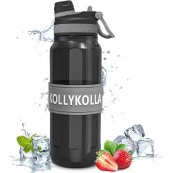 KollyKolla Sport Water Bottle 1L | KKVC-LX-G-1000ML-Black-Grey
