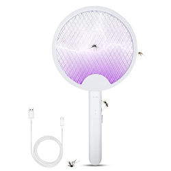 Chollo - Lámpara Antimosquitos Eléctrico 3000V, LED Mosquito Lámpara Trampa Recargable por USB con 4 Perlas de luz, Plegable en 180º, Práctico Matamosquitos El