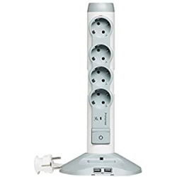 Chollo - Legrand Confort Regleta vertical 4 Tomas 2 USB | 694614