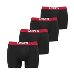 Chollo - Levi's Boxer Hombre &lpar;Pack de 4&rpar;&comma; Negro &lpar;Black&sol;Red&rpar; S