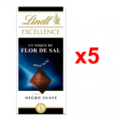 Chollo - Lindt Excellence Toque Flor de Sal Chocolate negro suave Pack 5x 100g