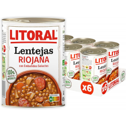 Chollo - LITORAL Lentejas a la Riojana Lata 425g (Pack de 6)