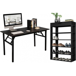 Chollo - Mesa plegable de escritorio &plus; Zapatero de 5 baldas