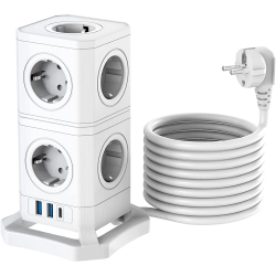 Chollo - MiiKARE Power Strip Tower 10 Enchufes &plus; 3 USB