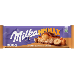 Milka MMMAX Caramelo y Avellanas Enteras 300g