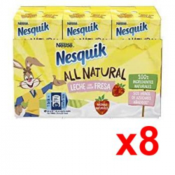 Nesquik All Natural Ready to Drink Fresa 3x 180ml (Pack de 8)