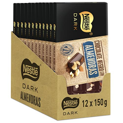 Chollo - Nestlé Dark Chocolate Negro con Almendras Tableta 150g (Pack de 12)