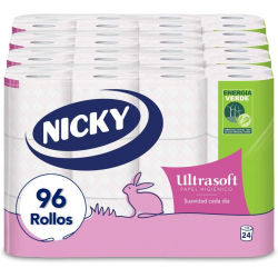 Chollo - Nicky Ultrasoft Papel Higiénico 12 rollos (Pack de 8)