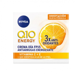 Chollo - Nivea crema facial de día protección solar FP15 Antiarrugas Energizante con Q10 Vitamina C y E 50 ml