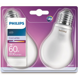 Pack 2 Bombilla LED Philips E27 A60 7W 806Lm