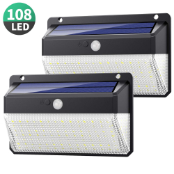 Pack 2 Focos Solares LED con Sensor de Movimiento (2x108LED)