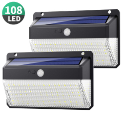 Chollo - Pack 2 Focos Solares LED con Sensor de Movimiento &lpar;2x108LED&rpar;