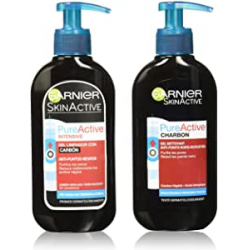 Chollo - Pack 2x Gel Limpiador Pure Active Intensive Carbon Anti Puntos Negros de Garnier &lpar;2x200ml&rpar;