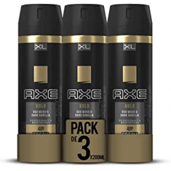 Chollo - Pack 3x Desodorante & Bodyspray Axe Gold Fresh Oud Wood & Dark Vanilla (3x200ml)