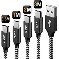 Chollo - Pack 4 Cables USB-C de Nylon trenzado