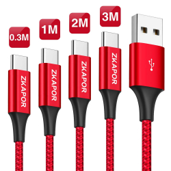 Chollo - Pack 4 Cables USB-C Zkapor BS-001-RD
