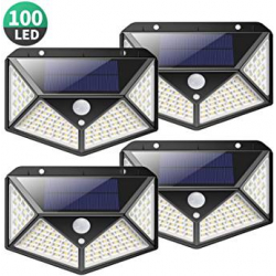 Pack 4 Focos Solares con Sensor de Movimiento (4x100LED)