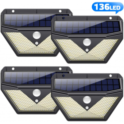 Chollo - Pack 4 Focos Solares Trswyop con Sensor de Movimiento &lpar;4x136LED&rpar;