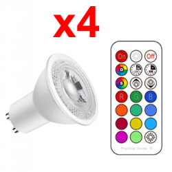 Chollo - Pack 4x Focos de techo LED Spotlight Lengjoy Tofisr RGB 5W GU10