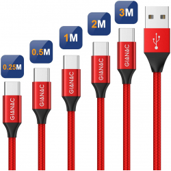 Chollo - Pack 5 Cables USB-C de Nylon trenzado