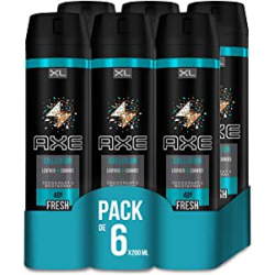 Chollo - Pack 6x Desodorante & Body spray Axe Leather & Cookies Spray XL 200ml