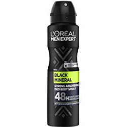 Pack 6x  Desodorante L'Oréal Men Expert Black Mineral 48H (6x150ml)