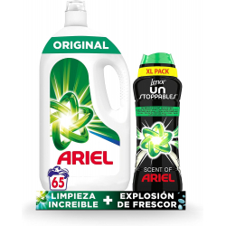 Chollo - Pack Ariel Líquido 65 lavados + Lenor Unstoppables Ariel 510g