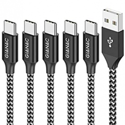 Chollo - Pack de 5 Cables USB a USB-C GIANAC 0.25/0.5/1/2/3m - 2450aa