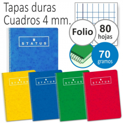 Chollo - Pack de 5 Cuadernos Enri Status Espiral Tapa Dura 80 Hojas 70g