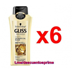 Chollo - Pack de 6x Champú Gliss Ultimate Oil Elixir (6x250ml)
