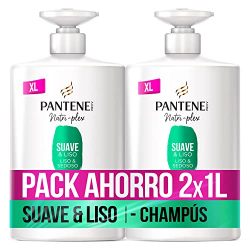 Pantene Pro-V Suave & Liso Champú 1L (Pack de 2)
