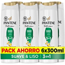 Chollo - Pantene Pro-V Suave & Liso Champú + Acondicionador + Tratamiento 300ml (Pack de 6)