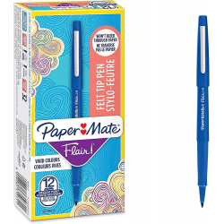 Paper Mate Flair M Azul (Pack de 12) | 8410152
