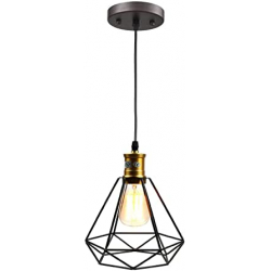 Chollo - Pauwer Alambre L&aacute;mpara de techo vintage Edison 60W E27 &vert; &lrm;ZS-PLB