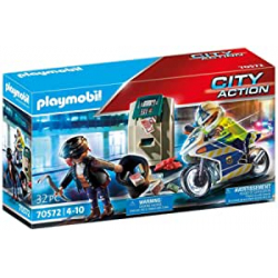 Playmobil City Action: Moto de Policía Persecución del Ladrón de Dinero | 70572