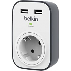 Chollo - Belkin SurgeCube 1 Toma + 2 Puertos USB Protector contra Sobretensiones