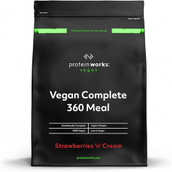 Chollo - Protein Works Vegan Complete 360 Meal Clásico Fresas con Nata 500g