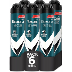 Chollo - Rexona Men Advanced Protection Invisible Black & White Desodorante Antitranspirante Spray 200ml (Pack de 6)