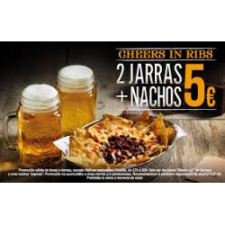 Nachos y 2 Jarras de Cerveza en Ribs