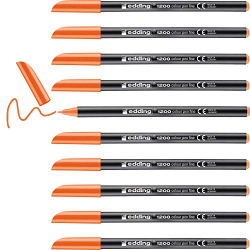 edding 1200 colour pen fine Naranja (Pack de 10)