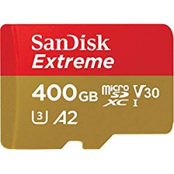 SanDisk Extreme - Tarjeta de memoria microSDXC de 400 GB hasta 160 MB/s, Class 10, U3 y V30
