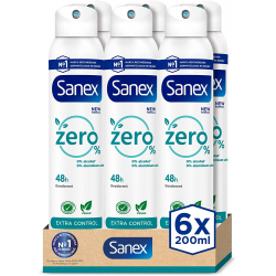 Sanex Zero% Extra Control Spray 200ml (Pack de 6)