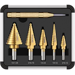 Chollo - Set Tacklife de 5 Brocas Escalonadas &plus; Punz&oacute;n de Marcado &lpar;PDH06A&rpar;