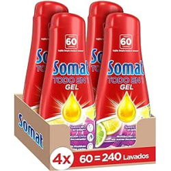 Somat Todo en 1 Gel Lima y Limón Botella 60 lavados (Pack de 4)