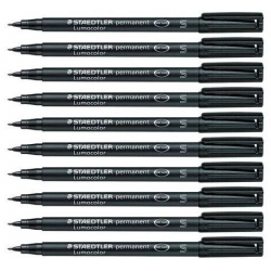 Chollo - STAEDTLER Lumocolor permanent pen 313 S Negro (Pack de 10)