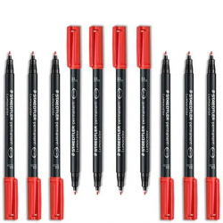 Chollo - STAEDTLER Lumocolor permanent pen 318 F Rojo (Pack de 10)