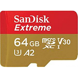 Tarjeta MicroSD XC 64GB Sandisk Extreme U3 V30 A2