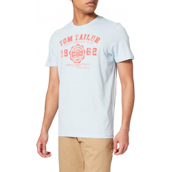 Chollo - Tom Tailor Logo Light Metal Blue Camiseta hombre | 1008637