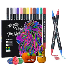 TrendGate Farben Acrylic Paint Markers Pack de 12